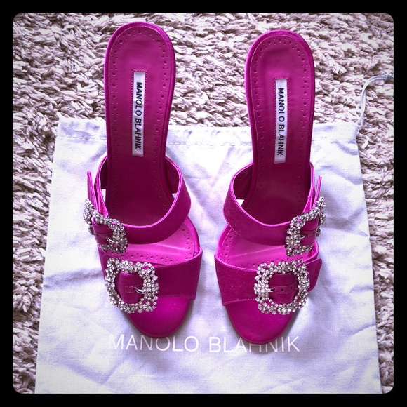 Manolo Blahnik Shoes - 🌸SOLD🌸Manolo Blahnik Mulussanhan BuckleSatinShoe